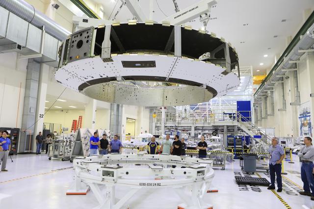 NASA image: Orion EM-1 Crew Module Adapter Lift & Move to Stand