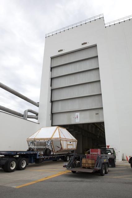 NASA image: Orion Crew Module Structural Test Article Transport from SLF to 