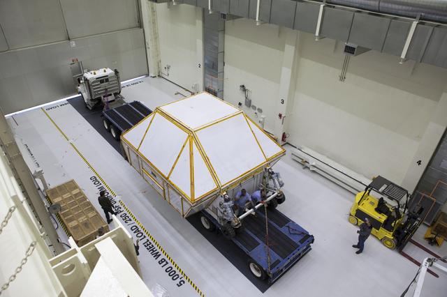 NASA image: Orion Crew Module Structural Test Article Transport from SLF to 
