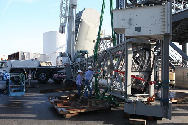 NASA image: Core Stage Inter-Tank Umbilical Installation