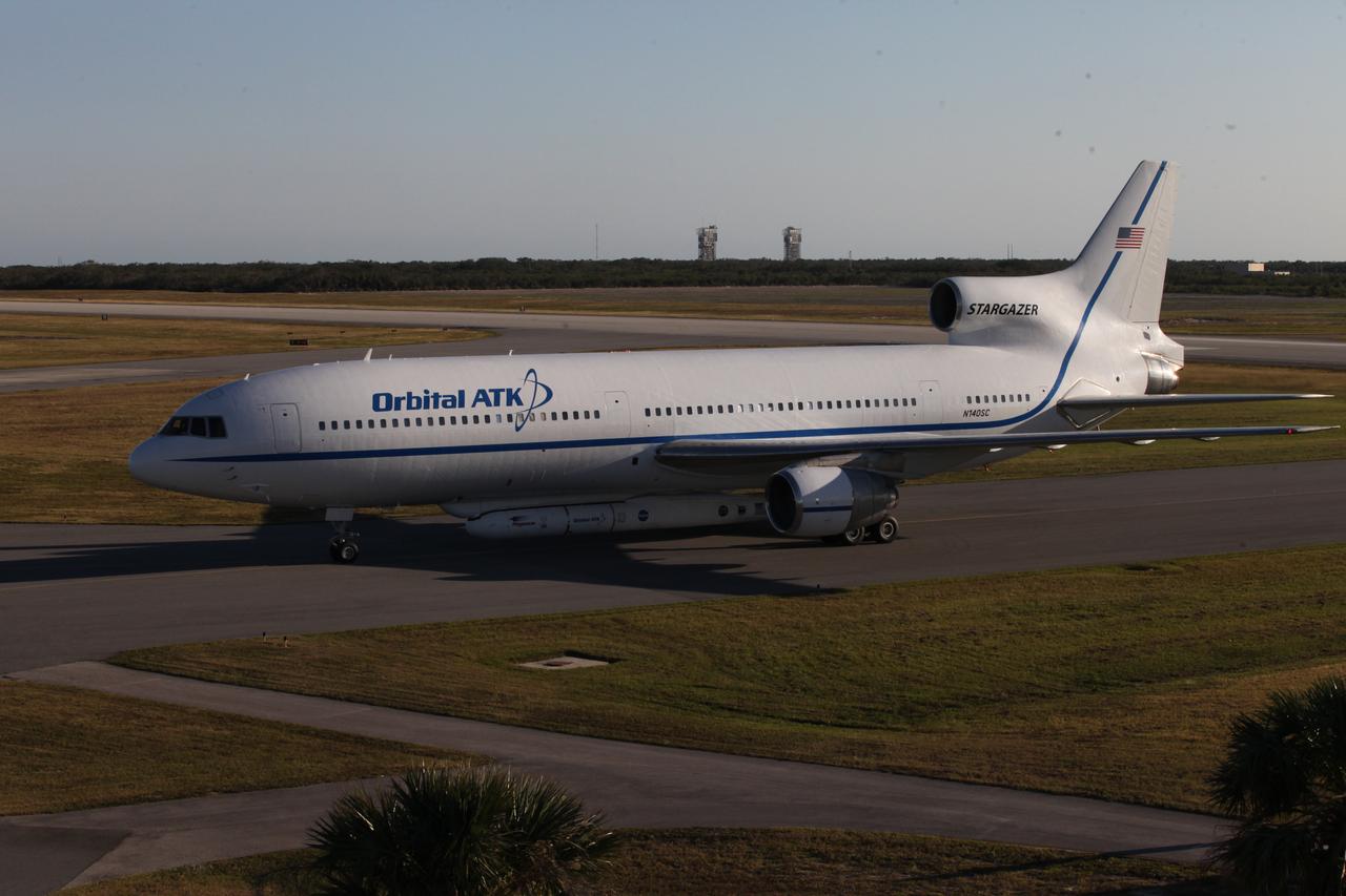 The Orbital ATK L-1011 Stargazer aircraft has arrived at the Skid Strip at Cape Canaveral Air Force Station in Florida. Attached beneath the Stargazer is the Orbital ATK Pegasus XL with NASA's Cyclone Global Navigation Satellite System (CYGNSS) on board. CYGNSS was processed and prepared for its mission at Vandenberg Air Force Base in California. CYGNSS is scheduled for its airborne launch aboard the Pegasus XL rocket from the Skid Strip on Dec. 12. CYGNSS will make frequent and accurate measurements of ocean surface winds throughout the life cycle of tropical storms and hurricanes. The data that CYGNSS provides will enable scientists to probe key air-sea interaction processes that take place near the core of storms, which are rapidly changing and play a critical role in the beginning and intensification of hurricanes. 