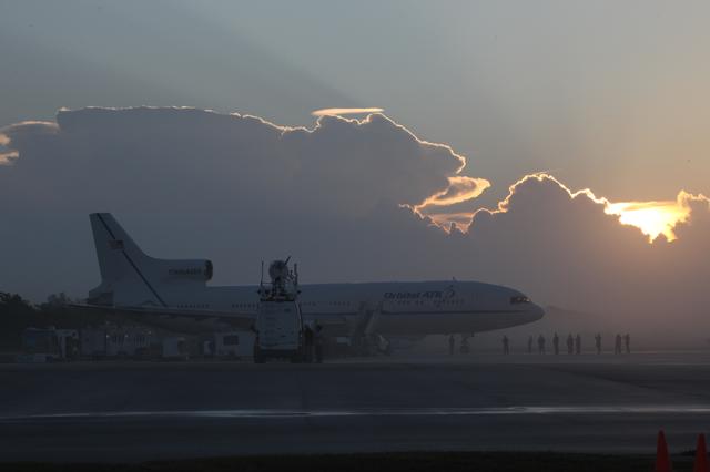 NASA image: Pegasus XL CYGNSS Launch Attempt - Prepared for Takeoff - Scrubb