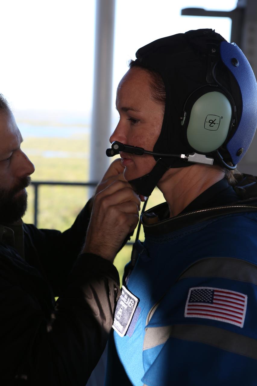 The communications carrier is placed as part of Boeing's new spacesuit designed to be worn by astronauts flying on the CST-100 Starliner. Seen here being worn in the same manner as it will on launch day for the walk to the spacecraft at Space Launch Complex 41, the suit is lighter and more flexible than previous spacesuits but retains the ability to pressurize in an emergency. Astronauts will wear the suit throughout the launch and ascent into orbit as well as on the way back to Earth. Starliners will launch atop Atlas V rockets from United Launch Alliance on missions including flights to the International Space Station for NASA's Commercial Crew Program. Photo credit: NASA/Cory Huston