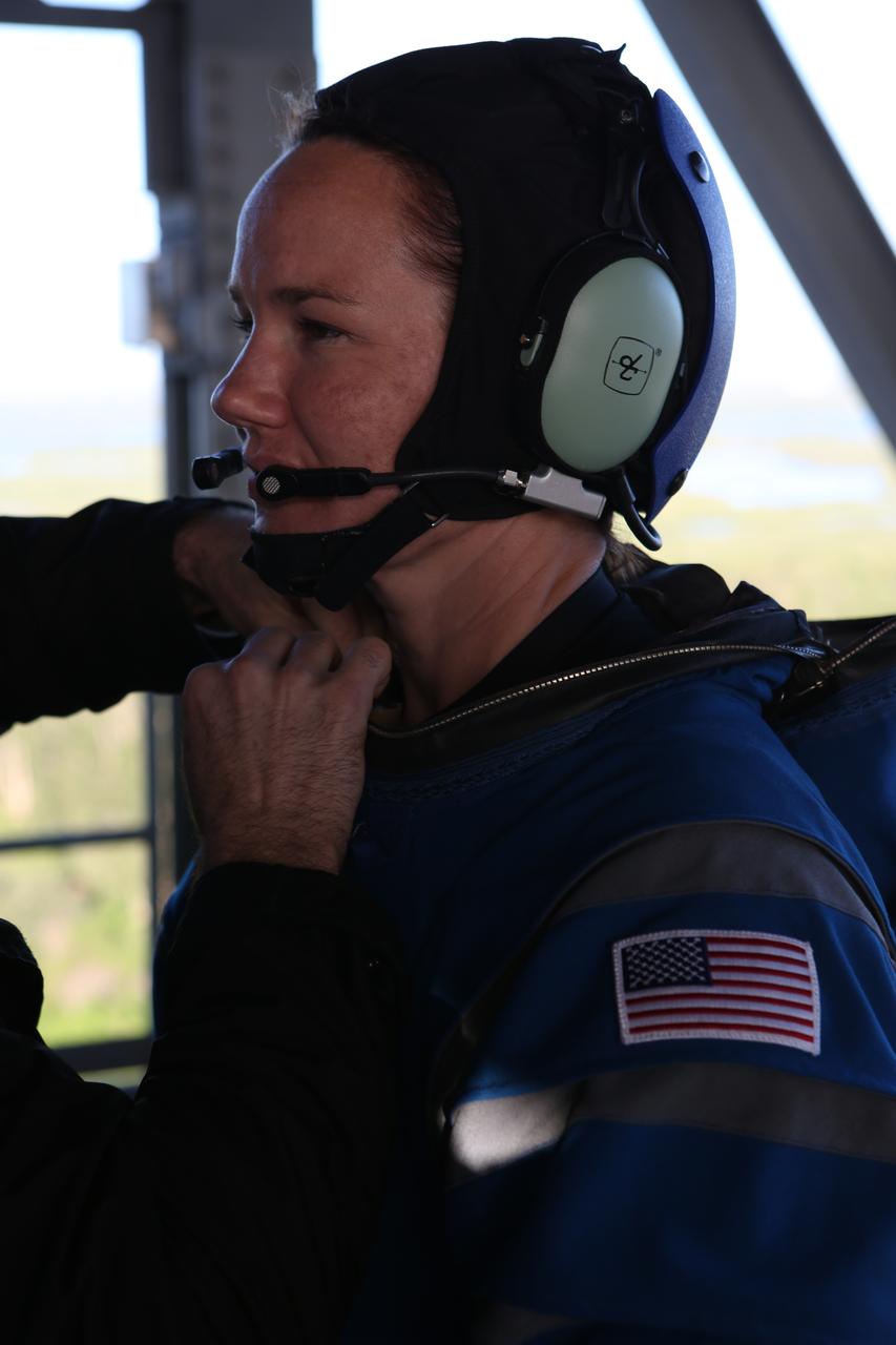 The communications carrier is placed as part of Boeing's new spacesuit designed to be worn by astronauts flying on the CST-100 Starliner. Seen here being worn in the same manner as it will on launch day for the walk to the spacecraft at Space Launch Complex 41, the suit is lighter and more flexible than previous spacesuits but retains the ability to pressurize in an emergency. Astronauts will wear the suit throughout the launch and ascent into orbit as well as on the way back to Earth. Starliners will launch atop Atlas V rockets from United Launch Alliance on missions including flights to the International Space Station for NASA's Commercial Crew Program. Photo credit: NASA/Cory Huston