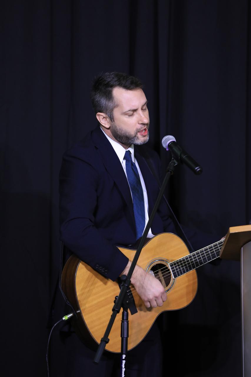 During the Kennedy Space Center's Day of Remembrance ceremony, musical selections were performed by Brandon Heath, a contemporary Christian musician from Nashville, Tennessee. Held this year in the Center for Space Education at the Kennedy Space Center Visitor Complex in Florida, the annual event honors the contributions of all astronauts who lost their lives in the quest for space exploration. 