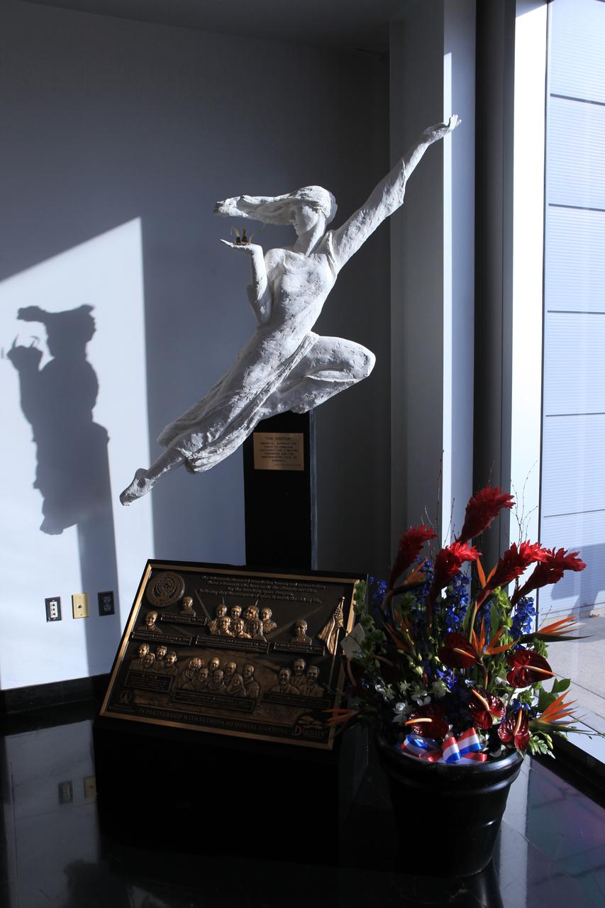 A plaque adjacent to the Kennedy Space Center Visitor Complex's Space Mirror Memorial includes likenesses of the fallen astronauts who lost their lives in the quest for space exploration. Kennedy Space Center's Day of Remembrance ceremony honors the contributions of all astronauts who lost their lives in the quest for space exploration.