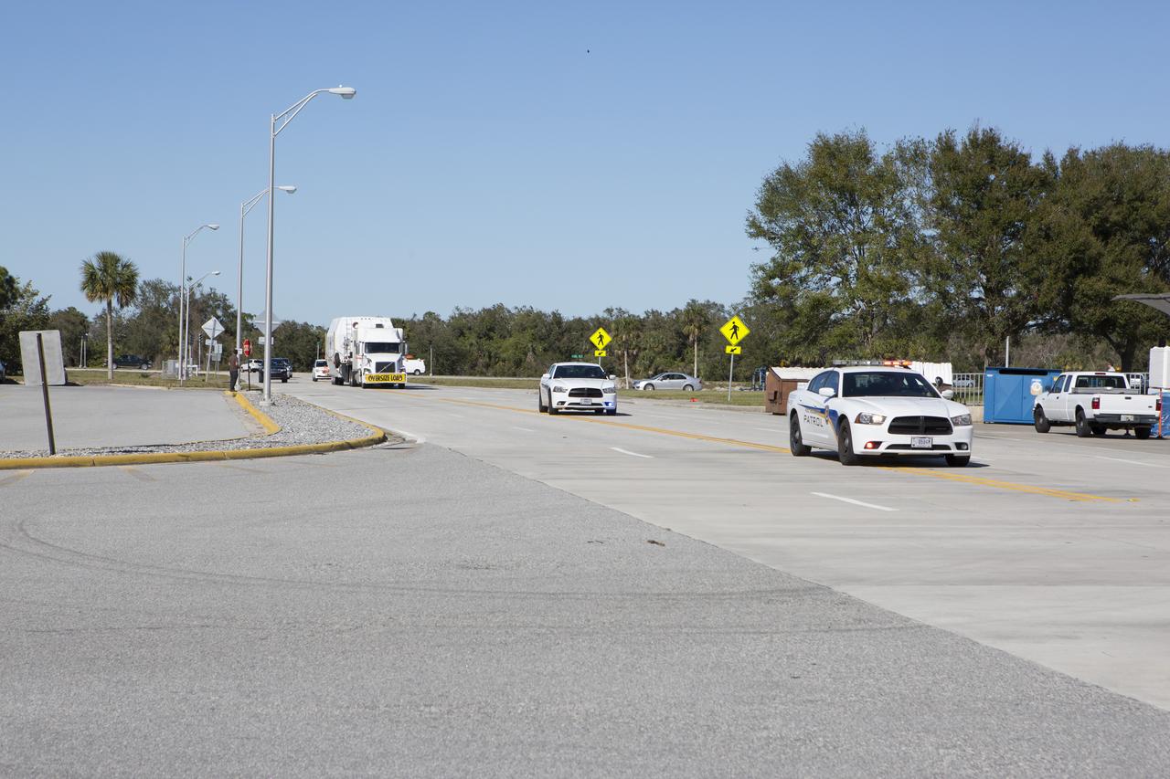The Orbital ATK OA-7 Cygnus spacecraft's service module arrives inside the Space Station Processing Facility of NASA's Kennedy Space Center in Florida. The service module is sealed in an environmentally controlled shipping container, pulled in by truck on a low-boy flatbed trailer. Scheduled to launch on March 19, 2017, the Orbital ATK OA-7 mission will lift off atop a United Launch Alliance Atlas V rocket from Space launch Complex 41 at Cape Canaveral Air Force Station. The commercial resupply services mission to the International Space Station will deliver thousands of pounds of supplies, equipment and scientific research materials that improve life on Earth and drive progress toward future space exploration.
