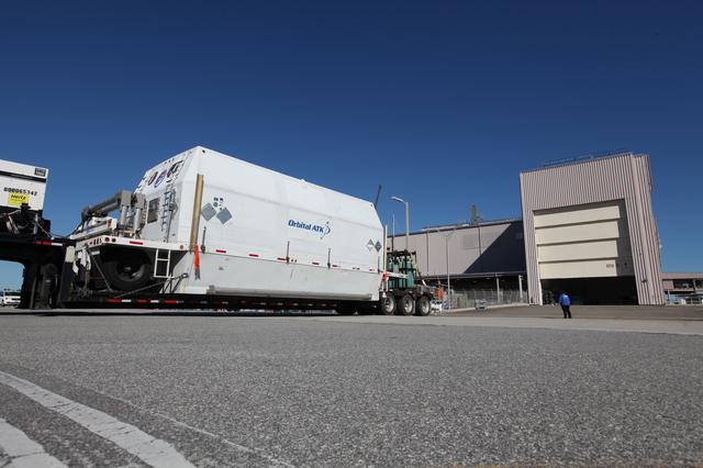 NASA image: OA-7 Service Module Arrival