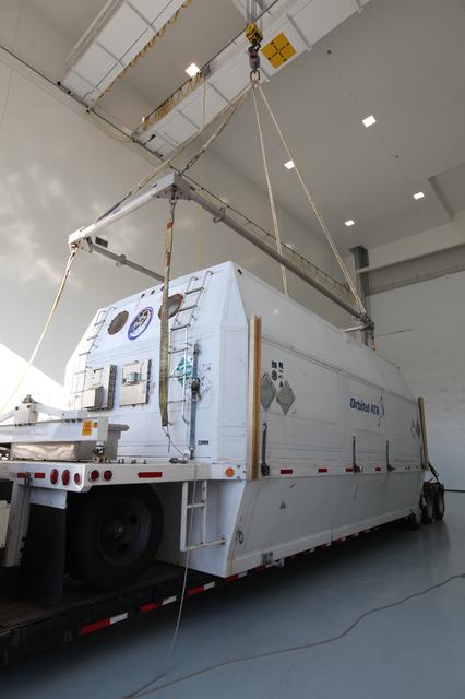 NASA image: OA-7 Service Module Arrival