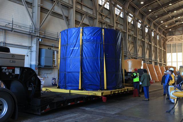 NASA image: Orion EM-1 LH Forward Skirt Arrival and Offload