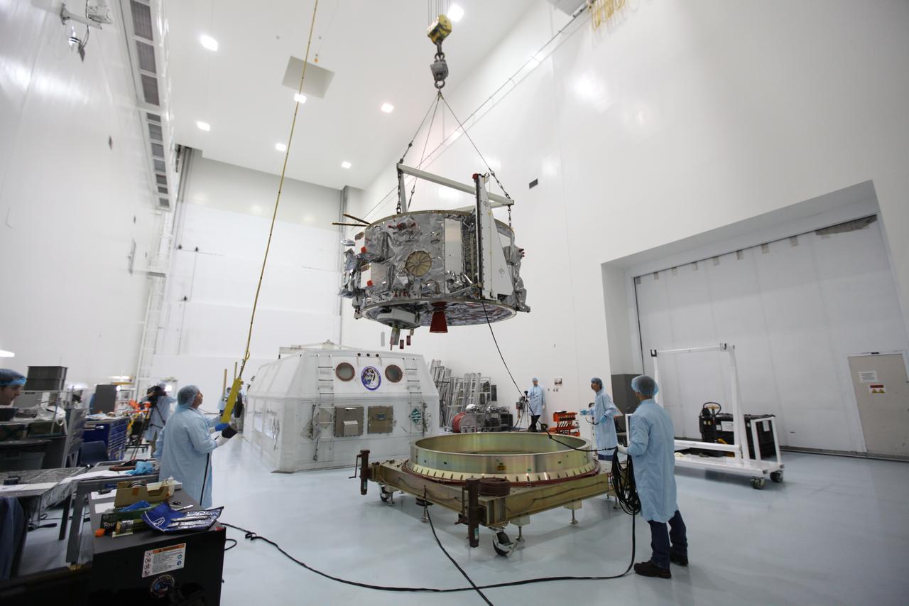 Inside the Space Station Processing Facility at NASA's Kennedy Space Center in Florida, Engineers and technicians use a crane to lift the Orbital ATK OA-7 Cygnus spacecraft's service module from its shipping container and move it to a test stand. Scheduled to launch on March 19, 2017, the Orbital ATK OA-7 mission will lift off atop a United Launch Alliance Atlas V rocket from Space launch Complex 41 at Cape Canaveral Air Force Station. The commercial resupply services mission to the International Space Station will deliver thousands of pounds of supplies, equipment and scientific research materials that improve life on Earth and drive progress toward future space exploration.
