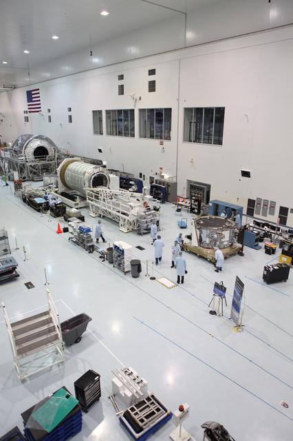 NASA image: OA-7 Service Module move into SSPF Highbay