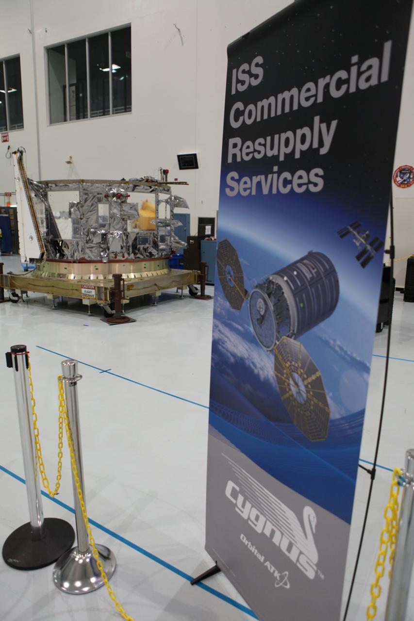 Inside the Space Station Processing Facility at NASA's Kennedy Space Center in Florida, engineers and technicians placed the Orbital ATK OA-7 Cygnus spacecraft's service module on a test stand. Scheduled to launch on March 19, 2017, the Orbital ATK OA-7 mission will lift off atop a United Launch Alliance Atlas V rocket from Space launch Complex 41 at Cape Canaveral Air Force Station. The commercial resupply services mission to the International Space Station will deliver thousands of pounds of supplies, equipment and scientific research materials that improve life on Earth and drive progress toward future space exploration.