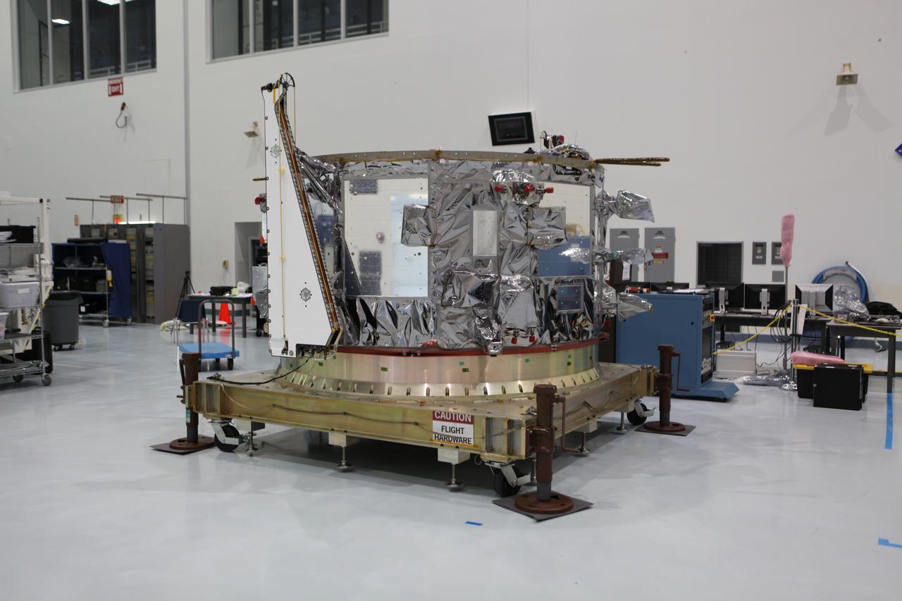 Inside the Space Station Processing Facility at NASA's Kennedy Space Center in Florida, engineers and technicians placed the Orbital ATK OA-7 Cygnus spacecraft's service module on a test stand. Scheduled to launch on March 19, 2017, the Orbital ATK OA-7 mission will lift off atop a United Launch Alliance Atlas V rocket from Space launch Complex 41 at Cape Canaveral Air Force Station. The commercial resupply services mission to the International Space Station will deliver thousands of pounds of supplies, equipment and scientific research materials that improve life on Earth and drive progress toward future space exploration.