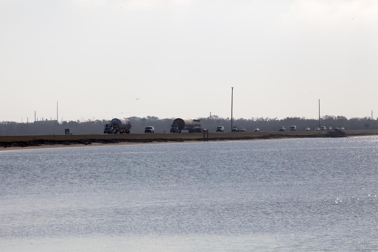 A United Launch Alliance (ULA) Atlas V booster is on its way to Cape Canaveral Air Force Station's Atlas Spaceflight Operations Center (ASOC). The Atlas V will undergo final testing in that facility. When processing in the ASOC is complete, the Atlas booster will be moved to the Vertical Integration Facility for stacking at Space Launch Complex 41. Scheduled to launch March 19, 2017, the Atlas will launch a Cygnus spacecraft on the Orbital ATK CRS-7 mission to deliver thousands of pounds of supplies, equipment and scientific research materials to the International Space Station.