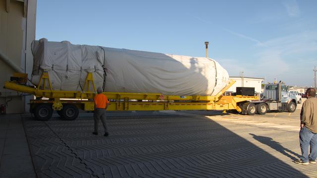 NASA image: OA-7 Atlas V Booster and Centaur Stages, Arrival and Offload