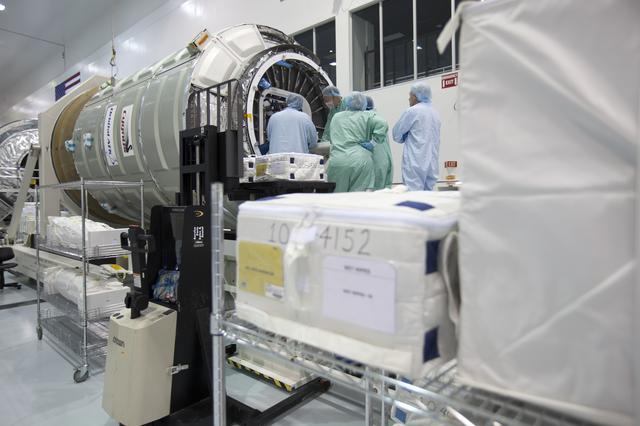 NASA image: OA-7 Cargo Module Loading