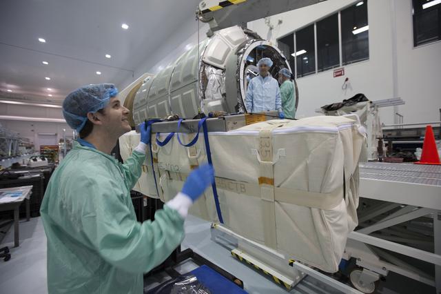 NASA image: OA-7 Cargo Module Loading