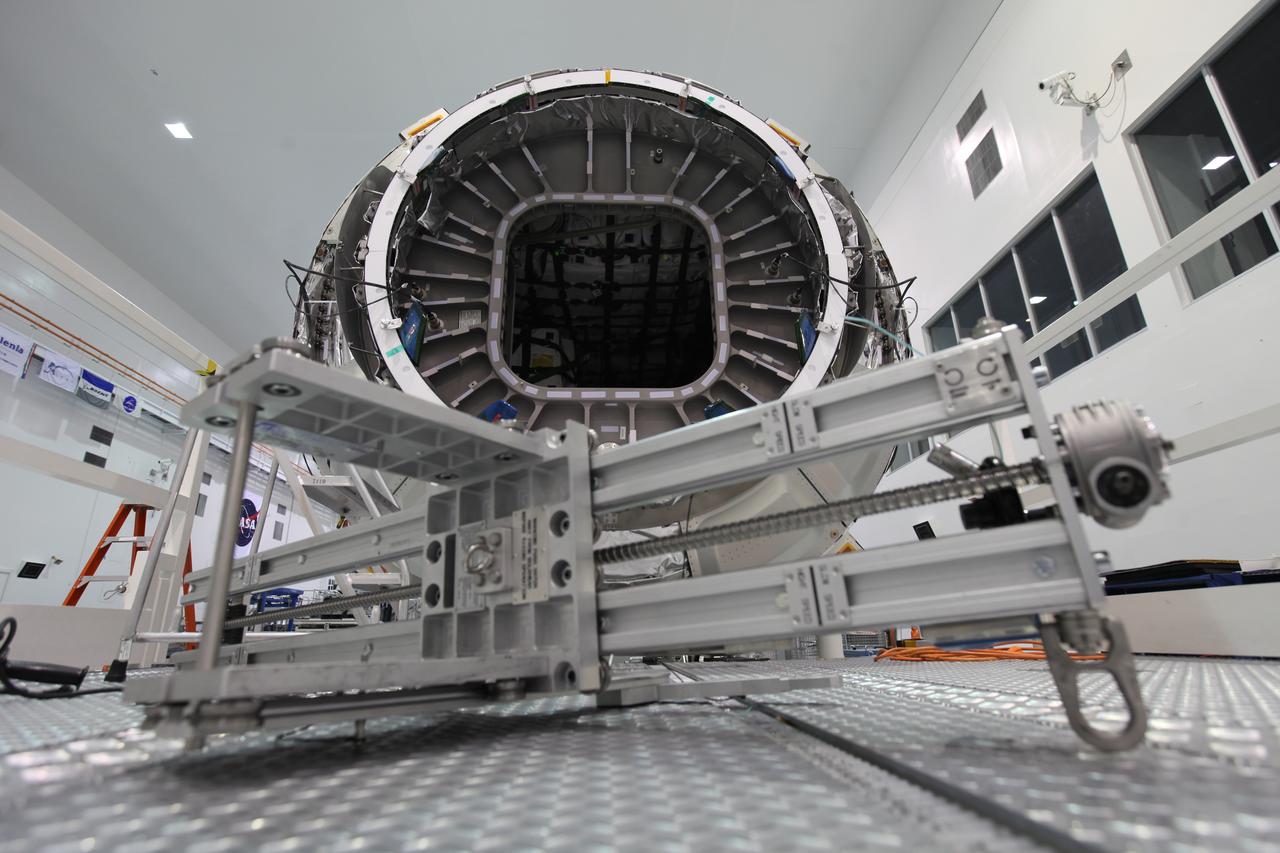 In the Space Station Processing Facility at NASA's Kennedy Space Center in Florida, preparations are underway to close the hatch of the Cygnus spacecraft's pressurized cargo module (PCM) for the Orbital ATK CRS-7 mission to the International Space Station. Scheduled to launch on March 19, 2017, the commercial resupply services mission will lift off atop a United Launch Alliance Atlas V rocket from Space launch Complex 41 at Cape Canaveral Air Force Station.