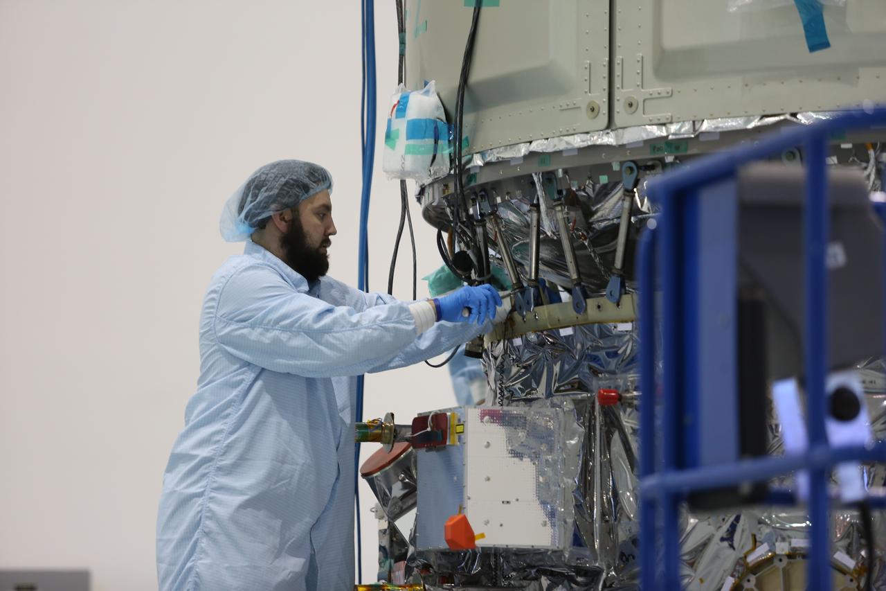 In the Space Station Processing Facility at NASA's Kennedy Space Center in Florida, technicians and engineers prepare a Cygnus spacecraft's pressurized cargo module for mating to its service module. Cygnus is being prepared to deliver thousands of pounds of supplies, equipment and scientific research materials on the Orbital ATK CRS-7 mission to the International Space Station. Scheduled to launch on March 19, 2017, the commercial resupply services mission will lift off atop a United Launch Alliance Atlas V rocket from Space launch Complex 41 at Cape Canaveral Air Force Station.