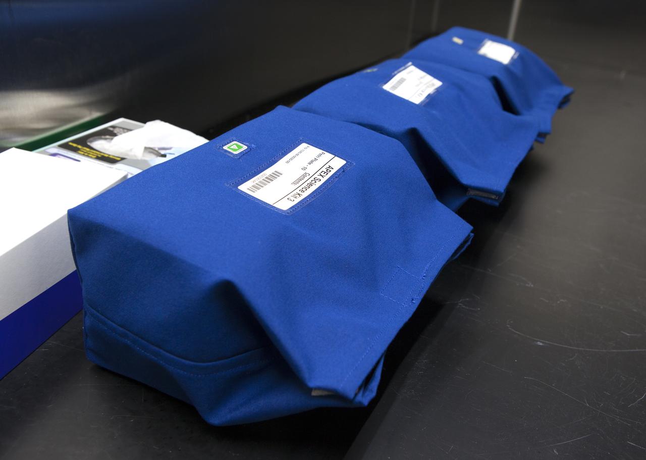 APEX-04, or Advanced Plant EXperiments-04, is being prepared in a cold room in the Kennedy Space Center Processing Facility for SpaceX-10. The 30 petri plates are bundled into groups of 10 and placed into one of three science kits. The science kits allow easy handling when the crew removes the plates from cold stowage on station. Dr. Anna Lisa Paul of the University of Florida is the principal investigator for APEX-04. Apex-04 is an experiment involving Arabidopsis in petri plates inside the Veggie facility aboard the International Space Station. Since Arabidopsis is the genetic model of the plant world, it is a perfect sample organism for performing genetic studies in spaceflight. The experiment is the result of a grant from NASA’s Space Life and Physical Sciences division.