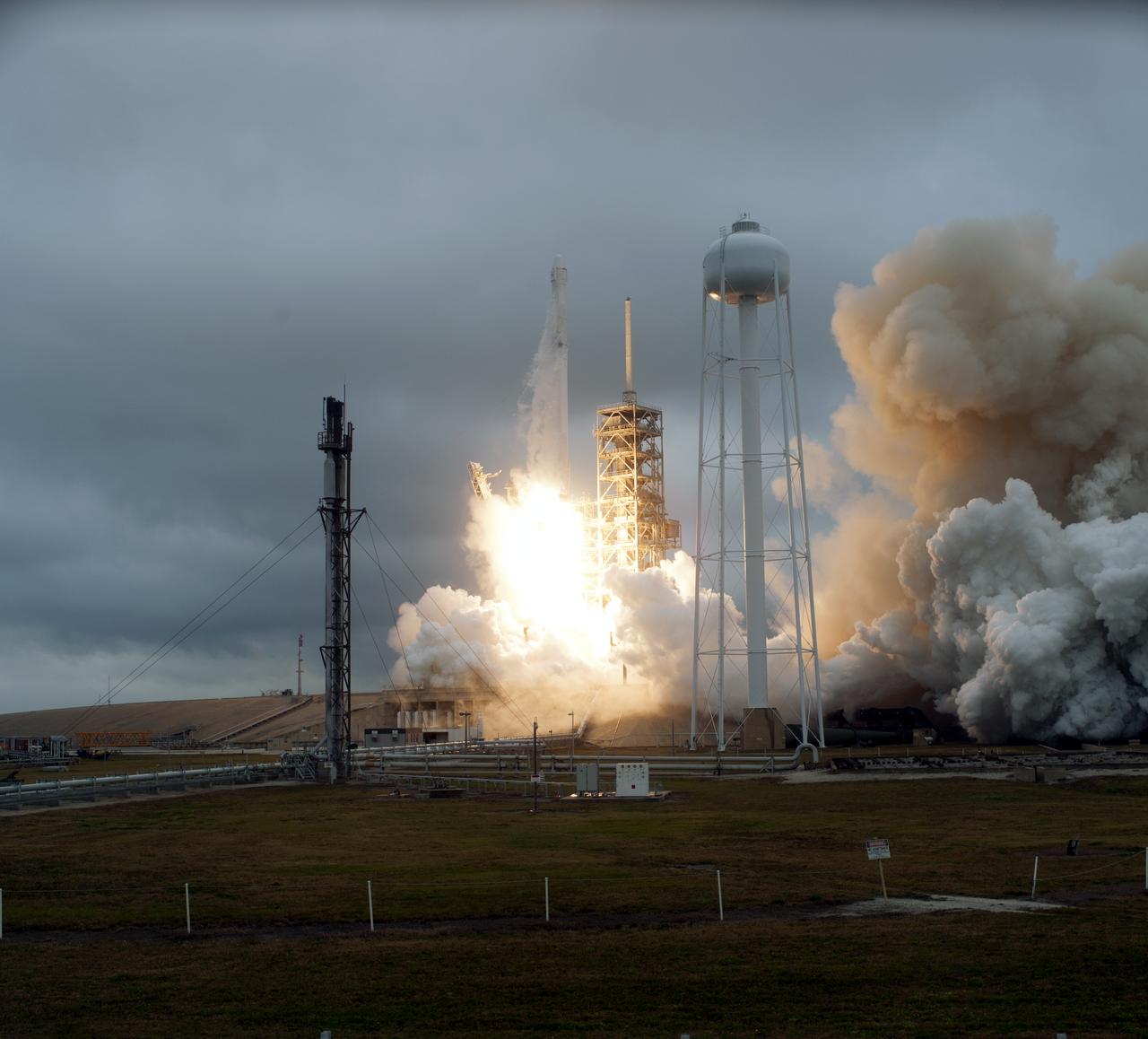 A SpaceX Falcon 9 rocket lifts off from Launch Complex 39A at NASA's Kenney Space Center in Florida. This is the company's 10th commercial resupply services mission to the International Space Station. Liftoff was at 9:39 a.m. EST from the historic launch site now operated by SpaceX under a property agreement with NASA. The Dragon spacecraft will deliver about 5,500 pounds of supplies to the space station, including the Stratospheric Aerosol and Gas Experiment (SAGE) III instrument to further study ozone in the atmosphere.
