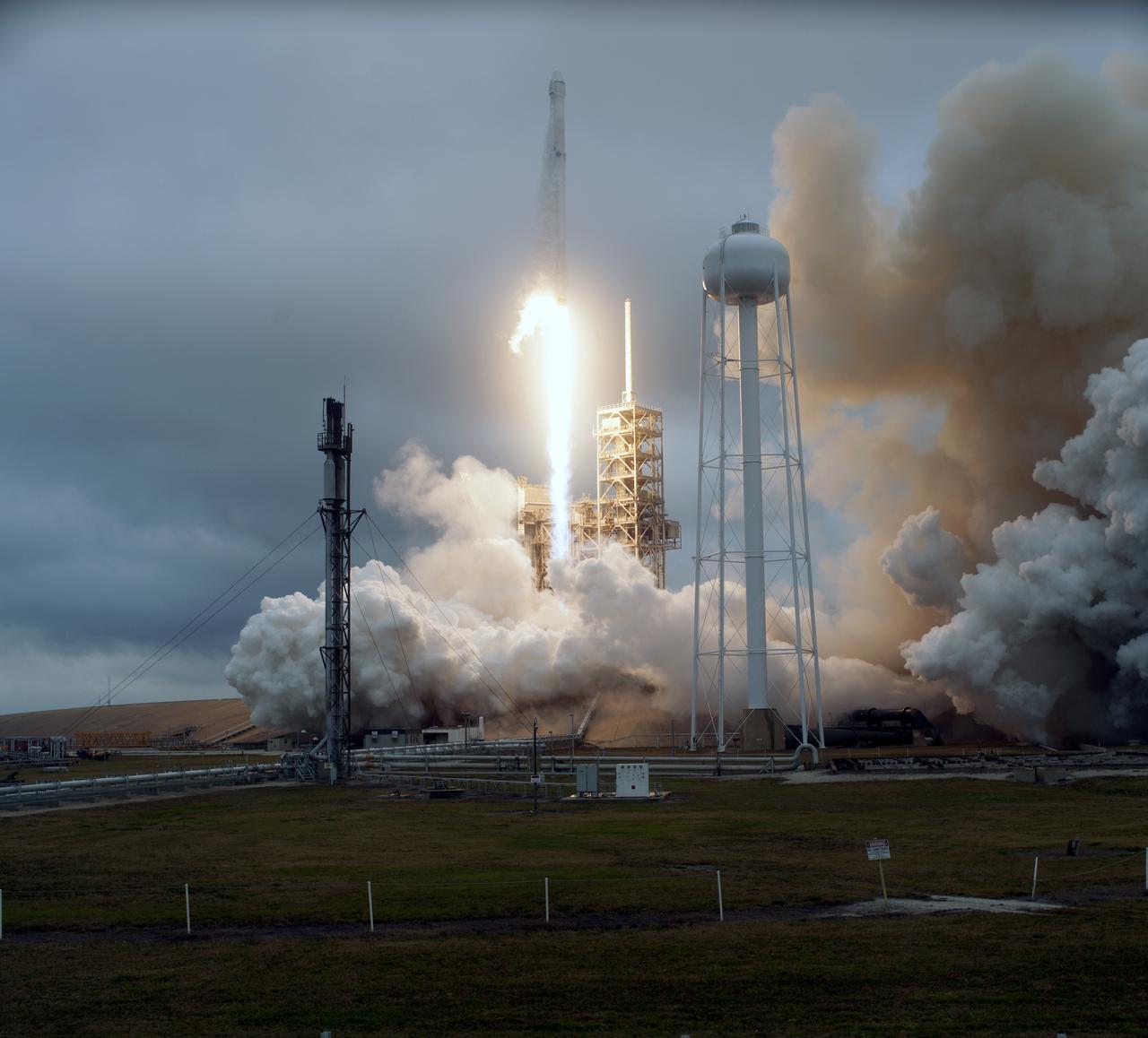 A SpaceX Falcon 9 rocket lifts off from Launch Complex 39A at NASA's Kenney Space Center in Florida. This is the company's 10th commercial resupply services mission to the International Space Station. Liftoff was at 9:39 a.m. EST from the historic launch site now operated by SpaceX under a property agreement with NASA. The Dragon spacecraft will deliver about 5,500 pounds of supplies to the space station, including the Stratospheric Aerosol and Gas Experiment (SAGE) III instrument to further study ozone in the atmosphere.