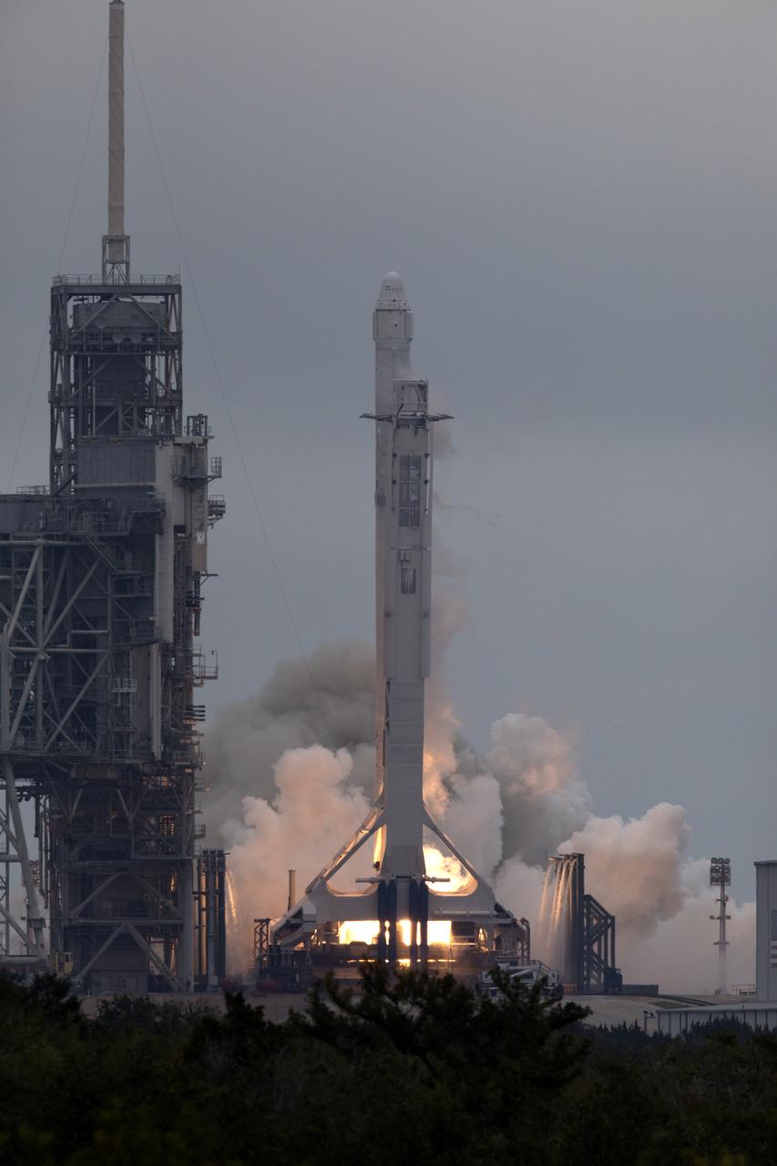 A SpaceX Falcon 9 rocket lifts off from Launch Complex 39A at NASA's Kenney Space Center in Florida. This is the company's 10th commercial resupply services mission to the International Space Station. Liftoff was at 9:39 a.m. EST from the historic launch site now operated by SpaceX under a property agreement with NASA. The Dragon spacecraft will deliver about 5,500 pounds of supplies to the space station, including the Stratospheric Aerosol and Gas Experiment (SAGE) III instrument to further study ozone in the atmosphere.