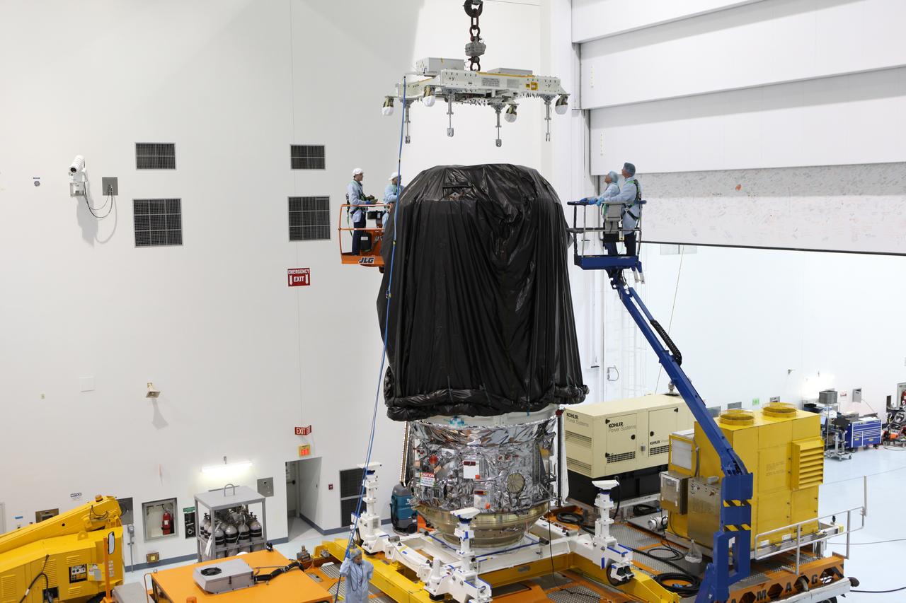 In the Space Station Processing Facility high bay at NASA's Kennedy Space Center in Florida, the Orbital ATK CYGNUS pressurized cargo module is secured the KAMAG transporter and the crane has been removed. The module will be transported to the Payload Hazardous Servicing Facility. The Orbital ATK CRS-7 commercial resupply services mission to the International Space Station is scheduled to launch atop a United Launch Alliance Atlas V rocket from Space Launch Complex 41 at Cape Canaveral Air Force Station on March 19, 2017. CYGNUS will deliver thousands of pounds of supplies, equipment and scientific research materials to the space station. 