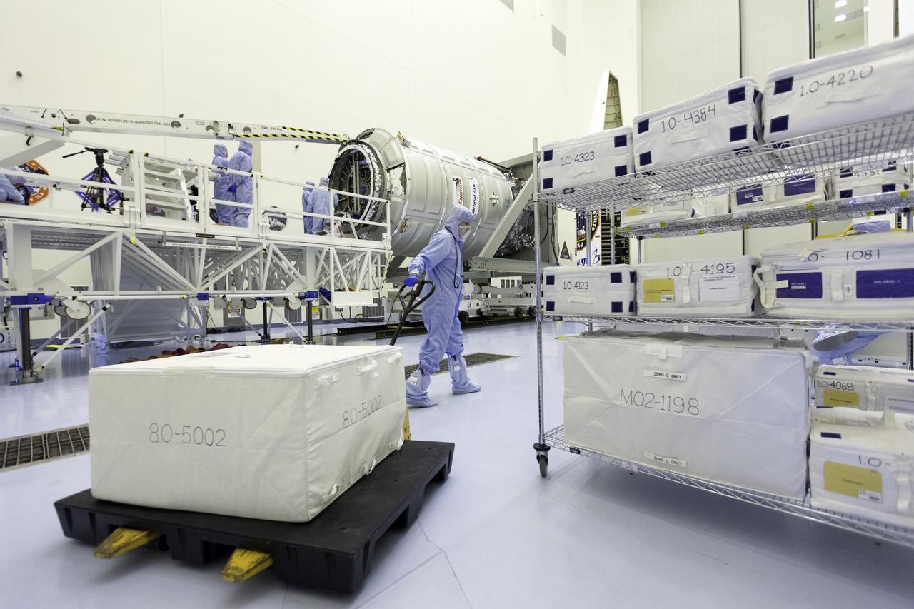Inside the Payload Hazardous Servicing Facility at NASA's Kennedy Space Center in Florida, cargo has arrived for late loading in the Orbital ATK Cygnus pressurized cargo module. The Orbital ATK CRS-7 commercial resupply services mission to the International Space Station is scheduled to launch atop a United Launch Alliance Atlas V rocket from Space Launch Complex 41 at Cape Canaveral Air Force Station targeted for March 24, 2017. Cygnus will deliver 7,600 pounds of supplies, equipment and scientific research materials to the space station. 
