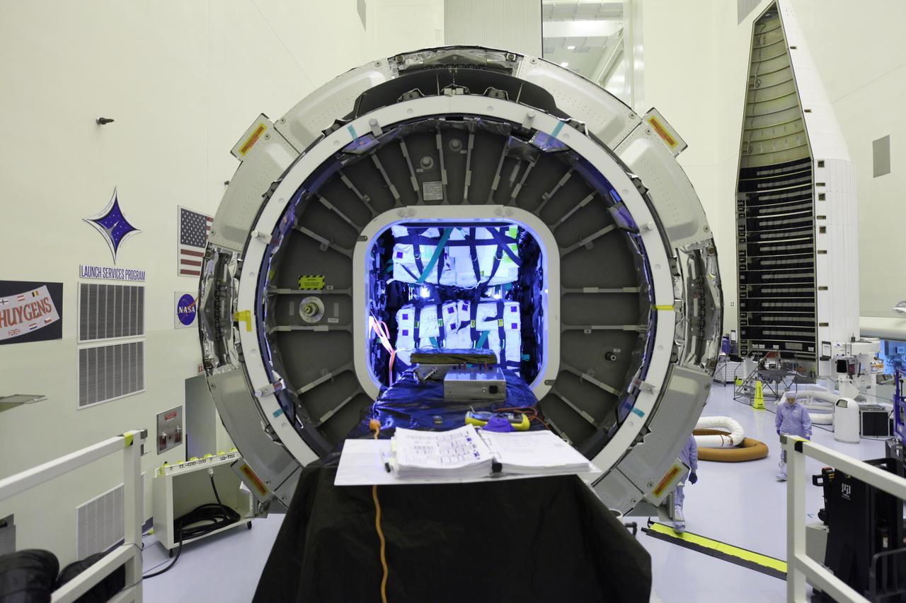 Inside the Payload Hazardous Servicing Facility at NASA's Kennedy Space Center in Florida, preparations are underway for final stowage of powered cargo in the Orbital ATK Cygnus pressurized cargo module. The Orbital ATK CRS-7 commercial resupply services mission to the International Space Station is scheduled to launch atop a United Launch Alliance Atlas V rocket from Space Launch Complex 41 at Cape Canaveral Air Force Station targeted for March 24, 2017. Cygnus will deliver 7,600 pounds of supplies, equipment and scientific research materials to the space station.