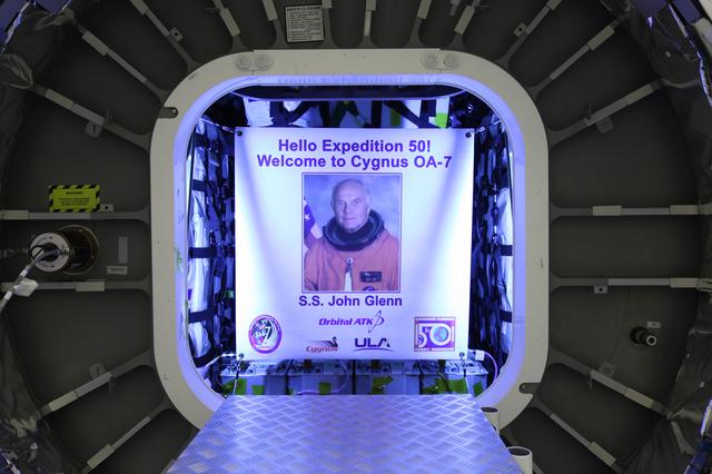 NASA image: OA-7 Closeouts Banner Installation