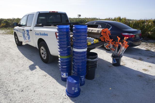 NASA image: Beach Clean-Up near Historic Beach House