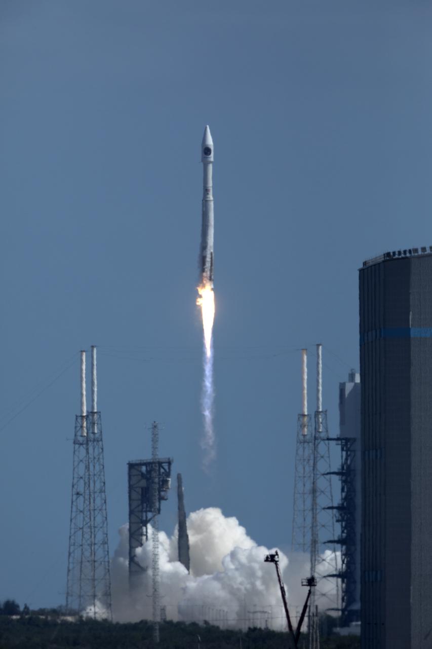 A United Launch Alliance Atlas V rocket lifts off at 11:11 a.m. EDT from Space Launch Complex 41 at Cape Canaveral Air Force Station in Florida, carrying the Orbital ATK Cygnus pressurized cargo module on the company's seventh commercial resupply services mission to the International Space Station. Cygnus will deliver 7,600 pounds of supplies, equipment and scientific research materials to the space station.