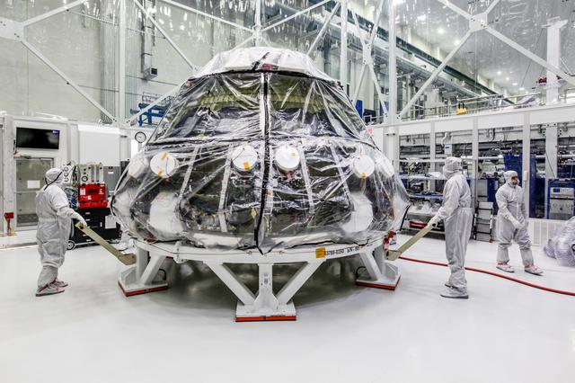 NASA image: Orion EM-1 Crew Module Move from Clean Room to Work Station