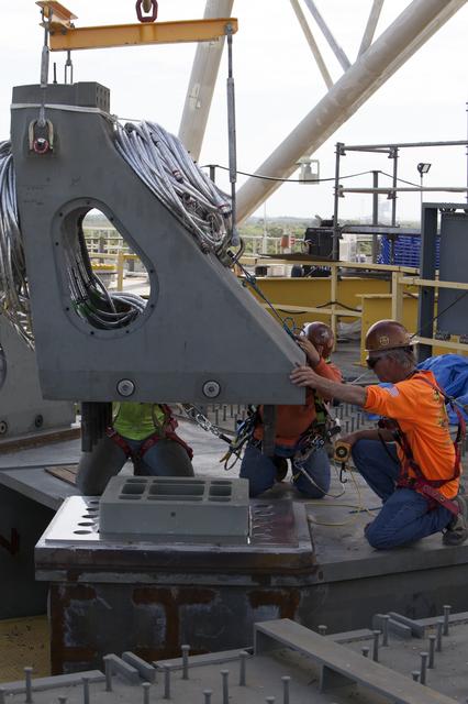 NASA image: Vehicle Support Posts Installation onto Mobile Launcher