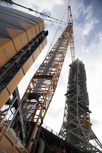 NASA image: Core Stage Forward Skirt Umbilical Installation onto Mobile Laun