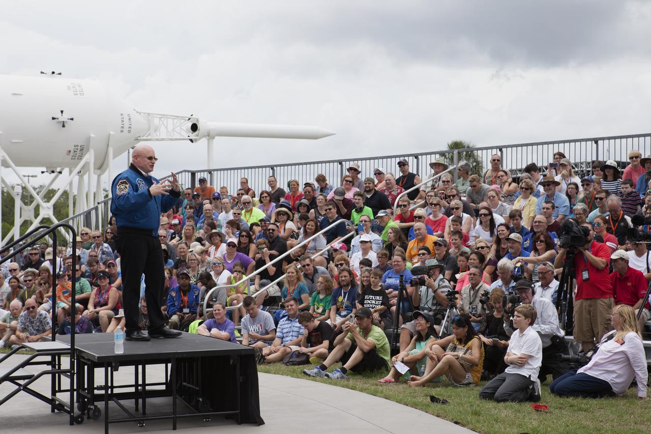 The Kennedy Space Center Visitor Complex kicked off its "Summer of Mars" promotion with a ceremony which included former NASA astronaut Scott Kelly. During his appearance, Kelly shared some of his experiences during a one-year stay aboard the International Space Station. The "Summer of Mars" program is designed to provide guests with a better understanding of NASA's studies of the Red Planet.