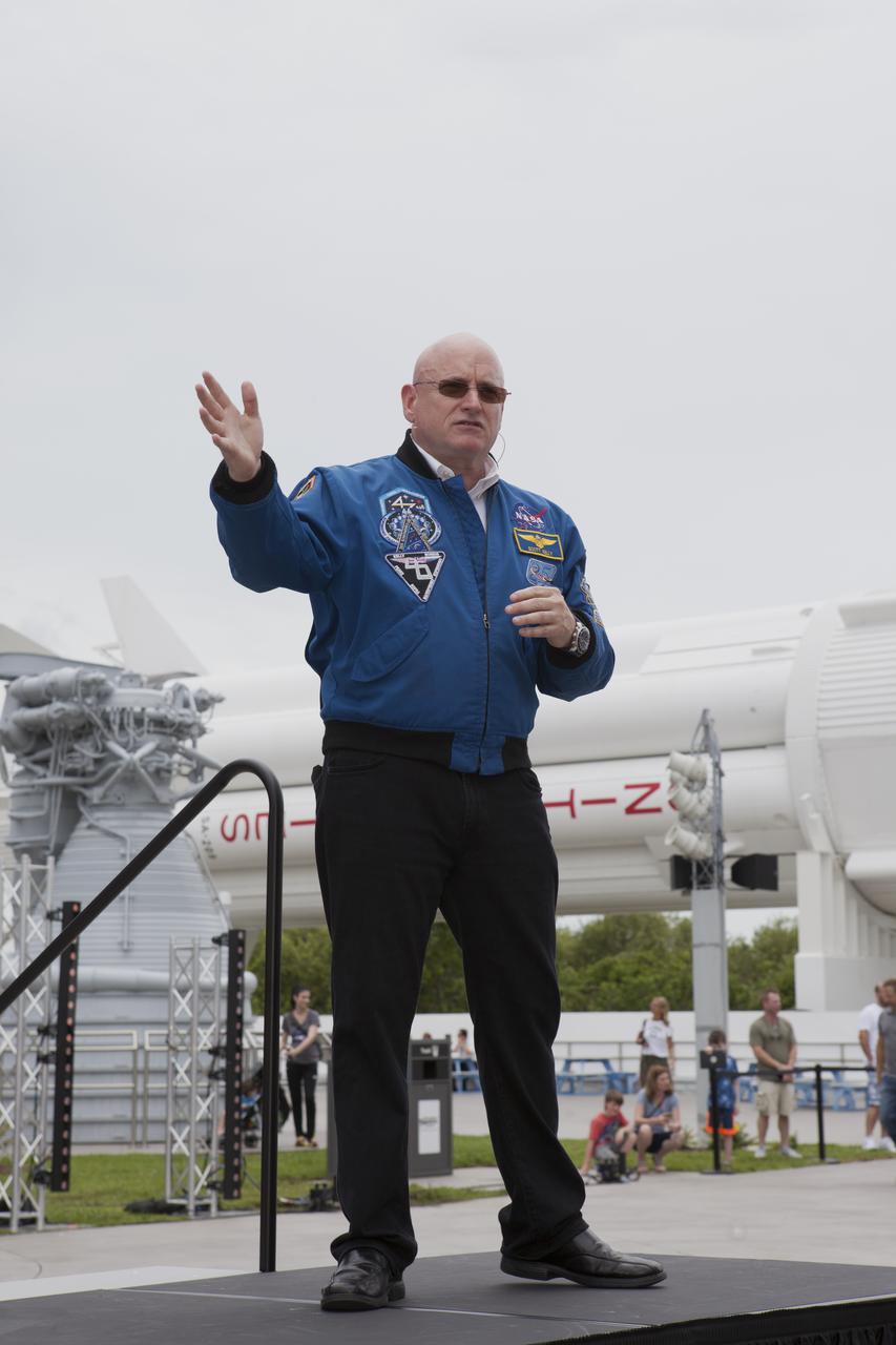 The Kennedy Space Center Visitor Complex kicked off its "Summer of Mars" promotion with a ceremony which included former NASA astronaut Scott Kelly. During his appearance, Kelly shared some of his experiences during a one-year stay aboard the International Space Station. The "Summer of Mars" program is designed to provide guests with a better understanding of NASA's studies of the Red Planet.