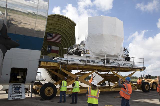 NASA image: European Service Module-Structural Test Article Load onto Guppy