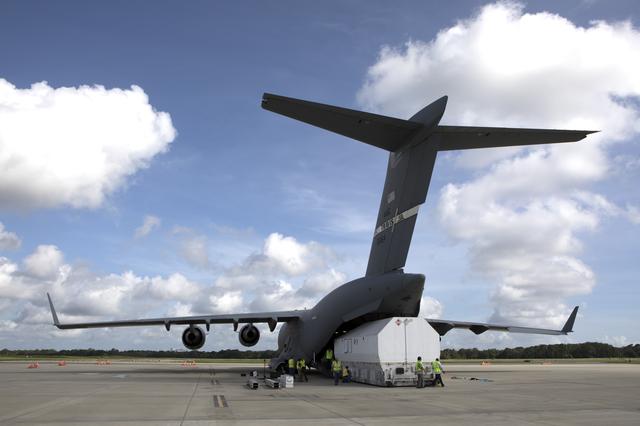 NASA image: TDRS-M Spacecraft Arrival