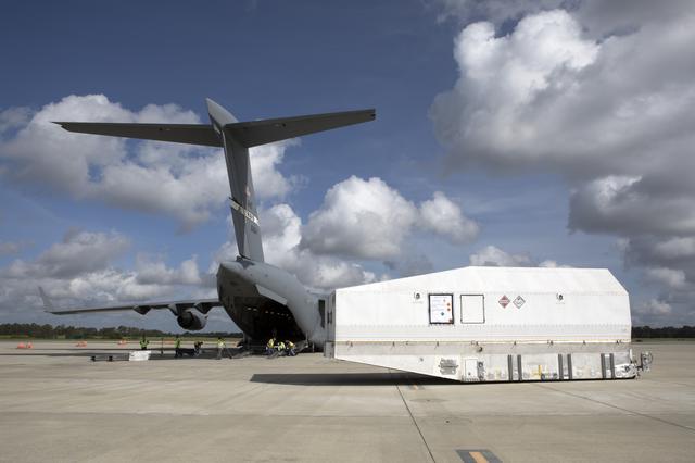 NASA image: TDRS-M Spacecraft Arrival