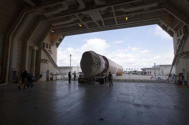 NASA image: TDRS-M Atlas V Booster and Centaur Stages Offload, Booster Trans