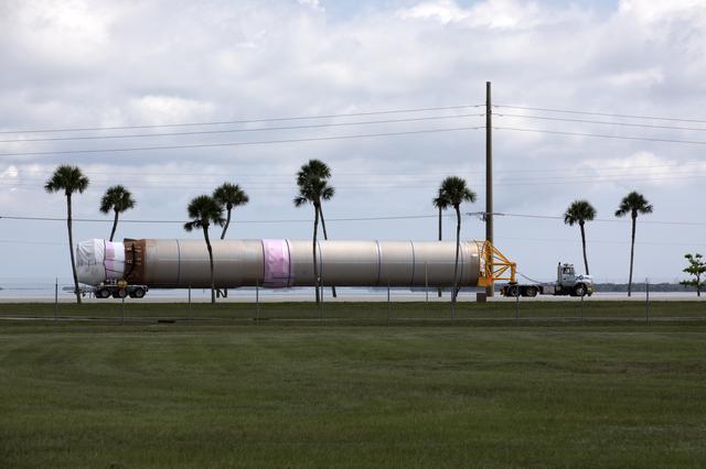 NASA image: TDRS-M Atlas V Booster and Centaur Stages Offload, Booster Trans