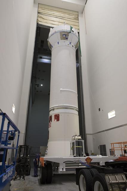 NASA image: TDRS-M Atlas V Second Stage Centaur Transport from DOC to VIF