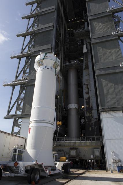 NASA image: TDRS-M Atlas V Second Stage Centaur Off-Site Vertical Integratio