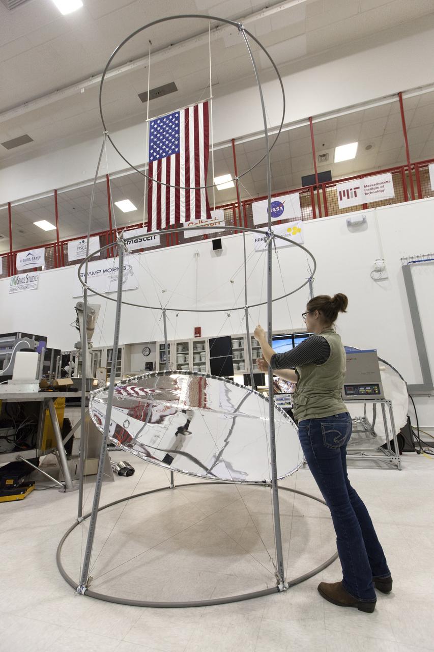 In the Swamp Works laboratory at NASA's Kennedy Space Center in Florida, student interns such as Maddy Olson are joining agency scientists, contributing in the area of Exploration Research and Technology. Olson is majoring in mechanical engineering at the University of North Dakota. The agency attracts its future workforce through the NASA Internship, Fellowships and Scholarships, or NIFS, Program.