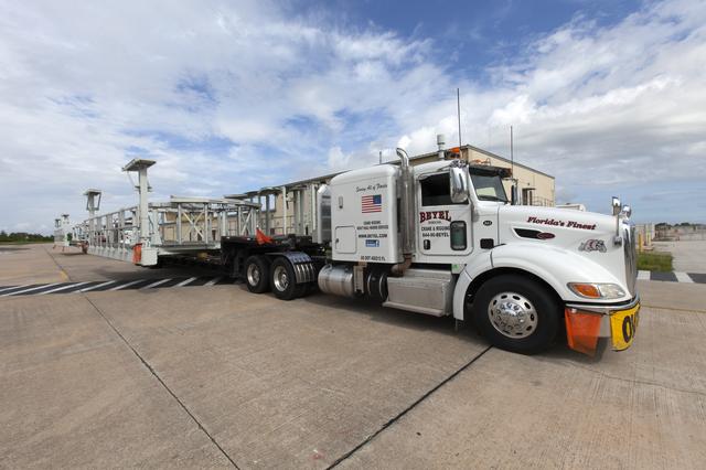 NASA image: SLS Booster Engine Service Platforms Delivery