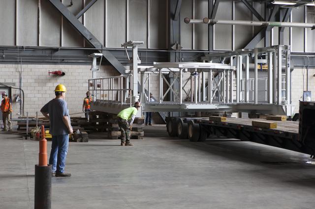 NASA image: SLS Booster Engine Service Platforms Delivery