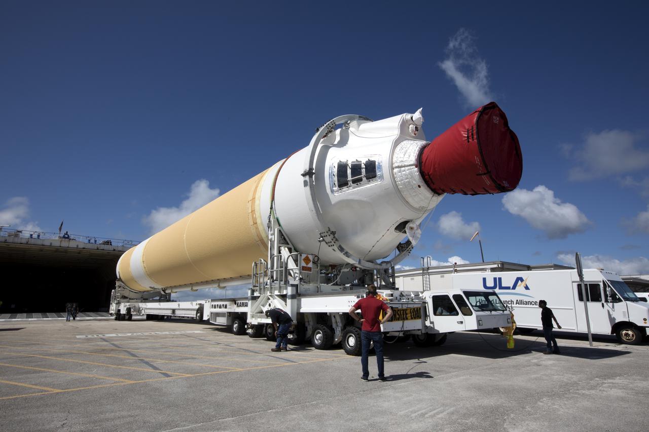 A United Launch Alliance Delta IV Heavy common booster core is offloaded from the company's Mariner ship at Port Canaveral in Florida. The Delta IV Heavy will launch NASA's upcoming Parker Solar Probe mission. The mission will perform the closest-ever observations of a star when it travels through the Sun's atmosphere, called the corona. The probe will rely on measurements and imaging to revolutionize our understanding of the corona and the Sun-Earth connection. Liftoff atop the Delta IV Heavy rocket is scheduled to take place from Cape Canaveral's Space Launch Complex 37 in summer 2018.